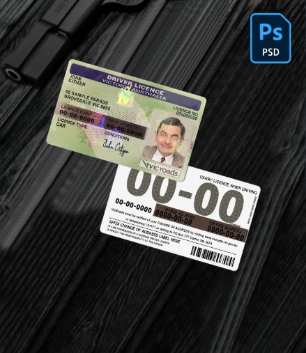 Australia Victoria state driving license PSD